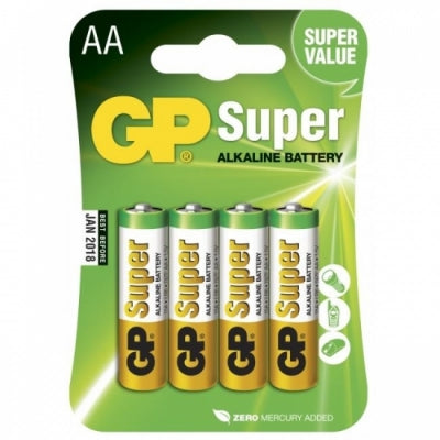 AA alkaliska batterier (LR6) 1.5v 4-pack. Pris inklusive energiskatt.
