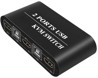2-portars KVM-switch för HDMI-signal (upp till 4K upplösning i 30Hz) samt USB för t ex tangentbord och mus. Obs! Inkl 2st HDMI2.0(4k)-kablar samt 2st USB-kablar (avsedda för KVM-switchens ingångar från NVR/PC enheterna).