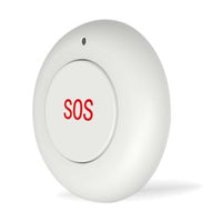 SOS-knapp för omedelbart larm. Monteras vid t ex säng, i badrum etc. Samma system kan utrustas med flera SOS-knappar.