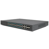 Driftsäker kraftfull 24-portars Gigabitswitch med Power Over Ethernet funktion och webövervakning